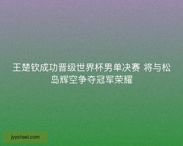 王楚钦成功晋级世界杯男单决赛 将与松岛辉空争夺冠军荣耀